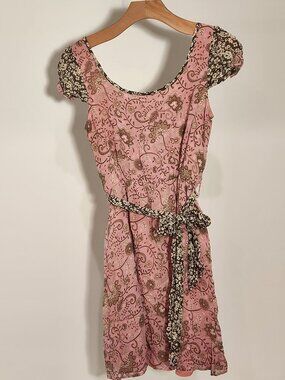 Pink & Brown FASHION SPY Dress Women's Size L